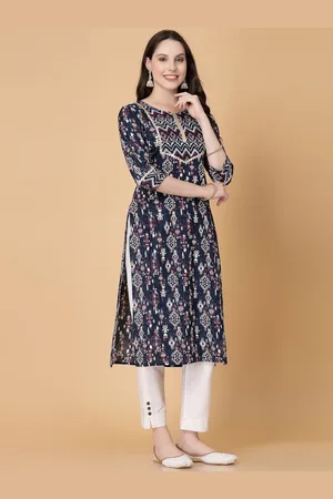 God Bless Ethnic Motifs Printed Sequinned Straight Kurta