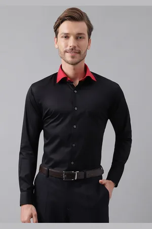 HANCOCK Men Slim Fit Opaque Satin Party Shirt