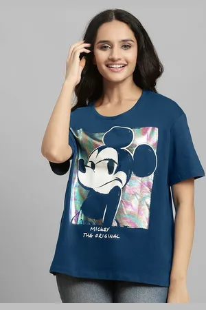 Free Authority Women Mickey & Friends Printed Loose Fit T Shirt