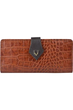 Hidesign Women Tan Brown Textured Leather Two Fold Wallet