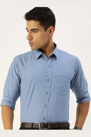 English Navy Men Slim Fit Opaque Formal Shirt