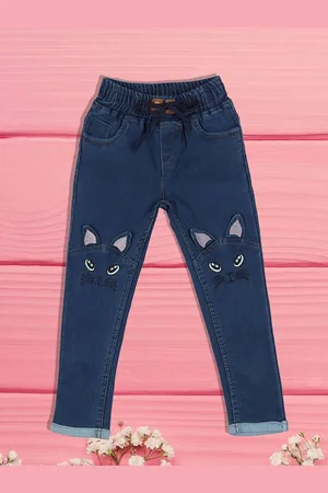 A-Okay Boys Slim Fit High-Rise Low Distress Embroidered Jeans