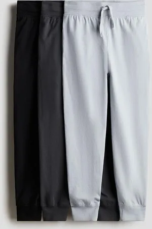 H&M Boys Pack Of 3 Cotton Jersey Joggers Trousers