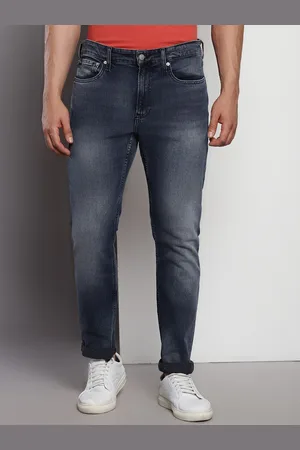 Calvin Klein Men Mid-Rise Dark Shade Light Fade Clean Look Stretchable Jeans