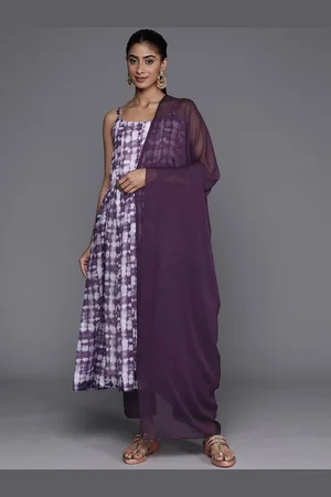 Varanga Bandhani Printed Chanderi Silk Anarkali Kurta & Trousers With Dupatta