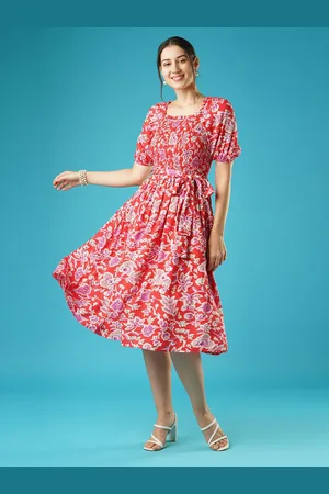 Globus Floral Print Fit & Flare Midi Dress