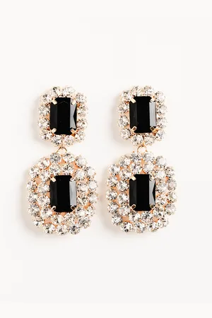 Theater Contemporary Rhinestone Drop Earrings