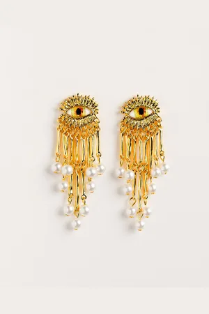 Theater Contemporary Rhinestone Drop Earrings