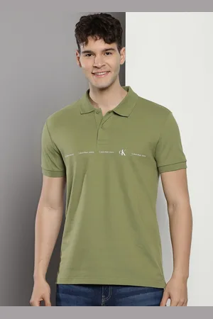 Calvin Klein Brand Logo Printed Cotton Polo Collar Short Sleeves Casual T-shirt