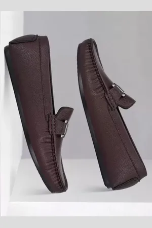 Big Fox Men Brown Textured Driving Shoes