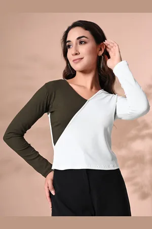 IUGA Women Colourblocked Wrap Top