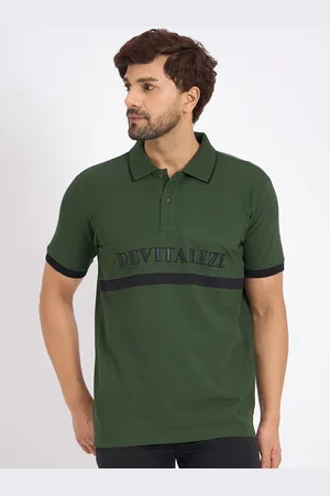 EDRIO Men Cotton Typography Polo Collar T-shirt