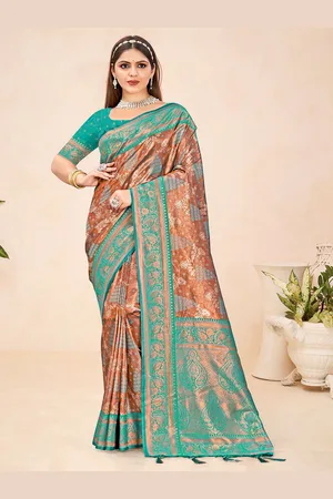 Ishin Ethnic Motif Zari Woven Tassel Saree with Blouse