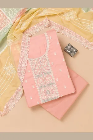 Koskii Ethnic Motifs Embroidered Beads and Stones Unstitched Dress Material