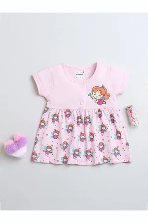 BUMZEE Print Half Sleeve A-Line Dress