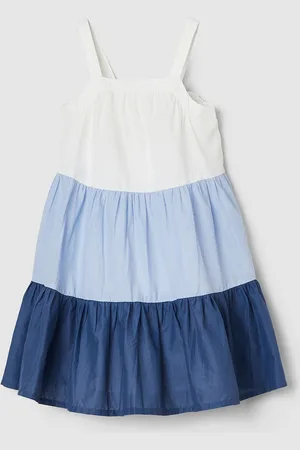 Max Collection Girls Colourblocked Tiered Pure Cotton A-Line Dress