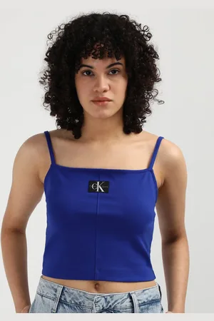Calvin Klein Women Applique Slim Fit Tank Fitted Top