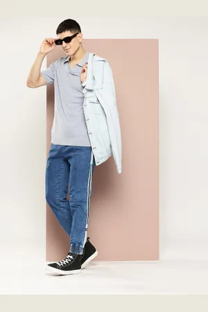 HARVARD Men Side Stripe Detail Jogger Style Jeans