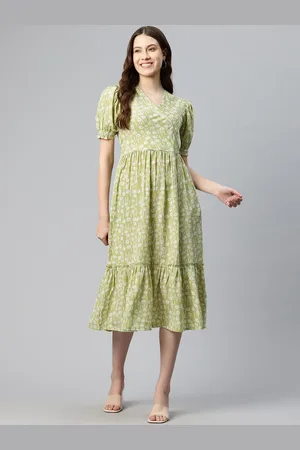 Cottinfab Women Floral Printed Fit & Flare Dress