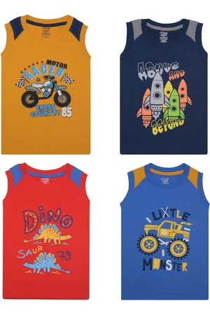 Dollar Champion Boys Pack Of 4 Graphic Printed Round Neck Cotton T-Shirt