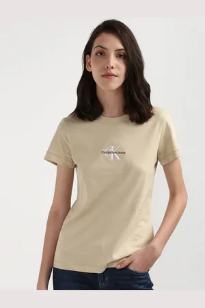 Calvin Klein Women Typography Slim Fit T-shirt