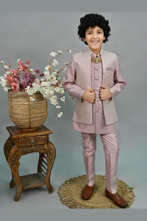 ahhaaaa Embroidered Kids-Boys Sherwani