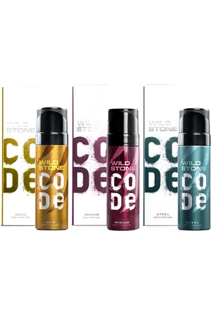 Wild Stone Men Set of 3 Code Long Lasting Body Deodorant 150 ml each - Iridium+Gold+Steel