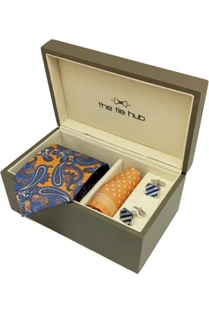 The Tie Hub Men Accessory Gift Set of Necktie with Pocket Square and Cufflink Giftset