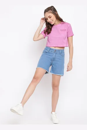 Belliskey Women Blue Denim Outdoor Denim Shorts