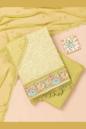 Koskii Floral Embroidered Sequinned Unstitched Dress Material