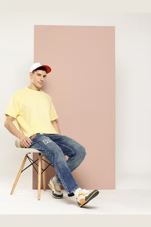 HARVARD Men Light Fade Printed Relaxed Fit Jeans