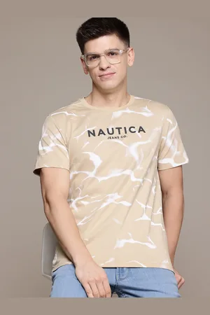 Nautica Men Printed Pure Cotton T-shirt
