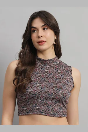 Cation Women Ethnic Motifs Printed High Neck Top