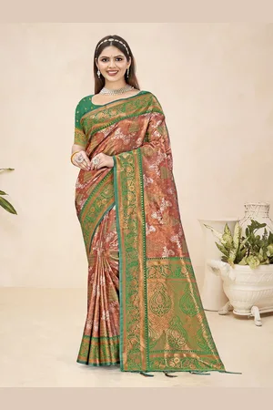 Ishin Ethnic Motif Zari Woven Tassel Saree with Blouse