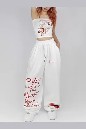 LULU & SKY Women Printed Loose Fit High-Rise Trousers