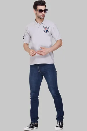 Flossberry Stylish Men Embroidered Polo Collar T-shirt