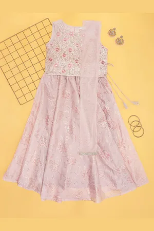 Pantaloons Girls Embroidered Ready to Wear Lehenga & Blouse With Dupatta