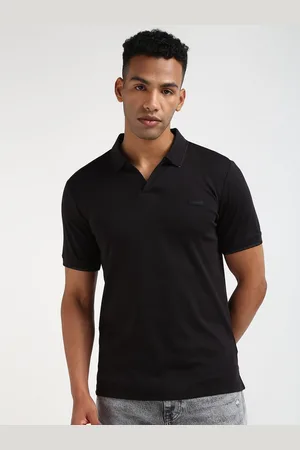 Calvin Klein Men Solid Round Neck Polo Collar Cotton T-shirt