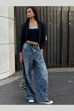 LULU & SKY Women Straight Fit Slash Knee Light Fade Jeans