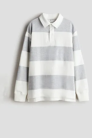 H&M Boys Striped Ribbed Cuffs Rugby T-Shirt