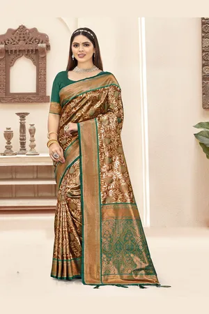 Ishin Ethnic Motif Zari Woven Tassel Saree with Blouse