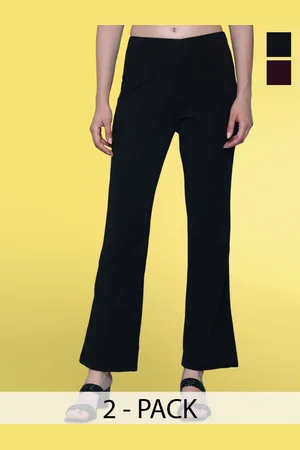 BAESD Women Flared High-Rise Cotton Trousers