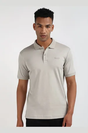 Calvin Klein Men Solid Polo Collar Cotton T-shirt