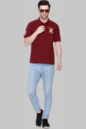 Flossberry Stylish Men Embroidered Polo Collar T-shirt