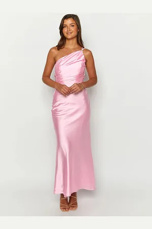 LULU & SKY Women Solid One Shoulder Sleeveless Maxi Dress