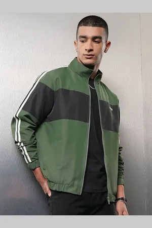 Highlander Men Colourblocked Crop Bomber with Patchwork Jacket