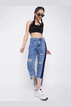 Belliskey Women Blue Boyfriend Fit High-Rise Mildly Distressed Stretchable Jeans