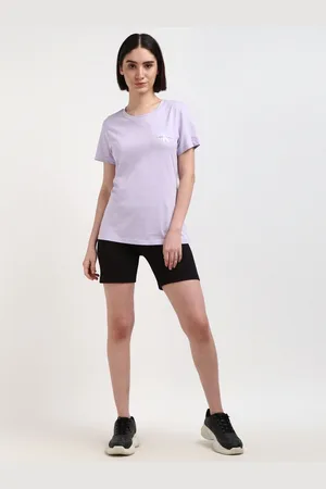 Calvin Klein Women Pack Of 2 Printed Round Neck Cotton Slim Fit T-Shirt