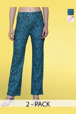 BAESD Women Floral Printed Flared High-Rise Cotton Trousers