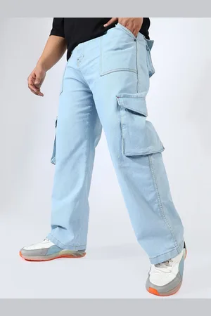 Instafab Men Plus Size Comfort Relaxed Fit Stretchable Cargo Style Jeans